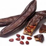 La algarroba se usa como sustitutivo del cacao. Dieta sana.Cocina vegetariana