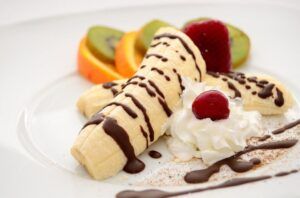 Consigue tu reto esta Navidad y no cojas peso usando las recetas de Dieta Coherente, la mejor dieta online. Futos tropicales con hebras de chocolate. Adelgazar en navidad