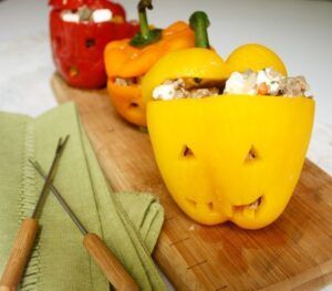 Portada recetas fáciles para Halloween. Pimientos rellenos
