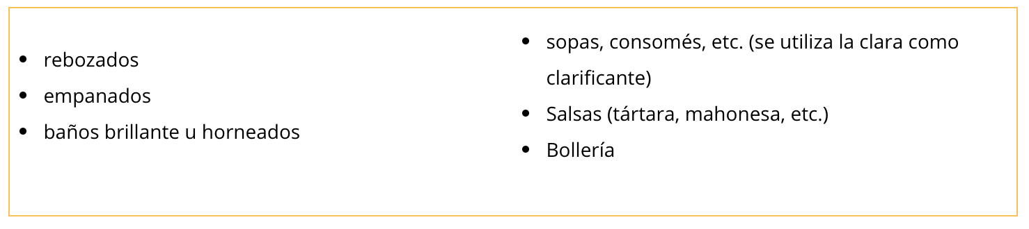 Otras posibles fuentes de huevo. Alergia al huevo.