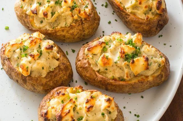 Patatas rellenas. Recetas de aprovechamiento. Menús semanales sanos