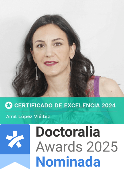 Doctoralia Awards 2025. Certificado de Excelencia 2024 en Doctoralia - Dra. Amil López Viéitez
